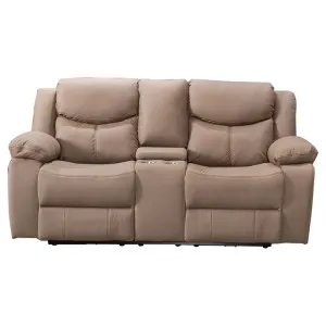 Marges Leather Look Fabric Electric Recliner Sofa, 2 Seater, Latte by Brighton Home, a Sofas for sale on Style Sourcebook