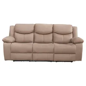 Marges Leather Look Fabric Electric Recliner Sofa, 3 Seater, Latte by Brighton Home, a Sofas for sale on Style Sourcebook