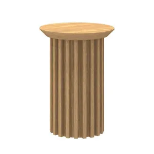 Marty Round Side Table - Natural Oak by Interior Secrets - AfterPay Available by Interior Secrets, a Side Table for sale on Style Sourcebook