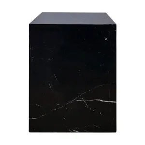 Hendrix Stone Block Side Table, Black Marble by Cozy Lighting & Living, a Side Table for sale on Style Sourcebook