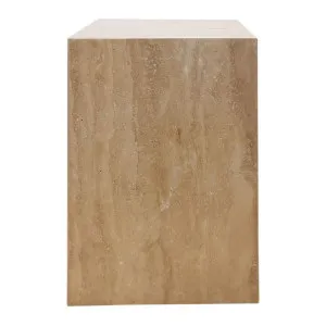 Hendrix Stone Block Side Table, Sand Travertine by Cozy Lighting & Living, a Side Table for sale on Style Sourcebook