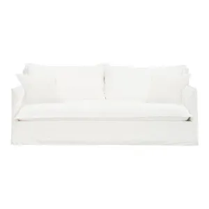 Cove Cotton Linen Fabric Slip Cover Sofa, 3 Seater, White by Cozy Lighting & Living, a Sofas for sale on Style Sourcebook