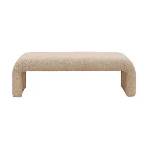 The Curve Shearling Fabric Ottoman Bench, Latte by Cozy Lighting & Living, a Ottomans for sale on Style Sourcebook