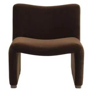 Beau Velvet Fabric Occasional Chair, Dark Chocolate by Cozy Lighting & Living, a Chairs for sale on Style Sourcebook
