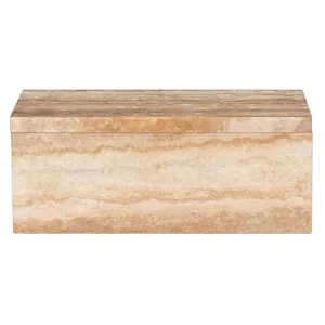 Odin Travertine Stone Storage Box, Large by Cozy Lighting & Living, a Decorative Boxes for sale on Style Sourcebook