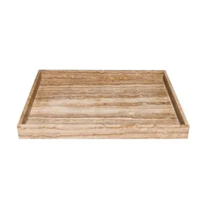 Odin Travertine Stone Tray, Large by Cozy Lighting & Living, a Trays for sale on Style Sourcebook