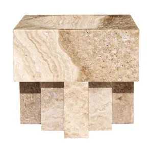 Odin Travertine Stone Centerpiece Pedestal Bowl by Cozy Lighting & Living, a Decorative Plates & Bowls for sale on Style Sourcebook