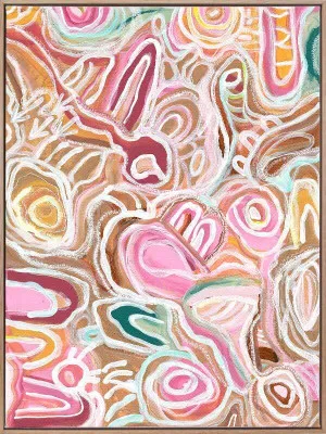 Message Sticks Pink Canvas Art Print by Urban Road, a Aboriginal Art for sale on Style Sourcebook