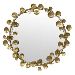 Babrina Iron Frame Round Wall Mirror, 90cm by Philuxe Home, a Mirrors for sale on Style Sourcebook