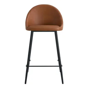 Leo Leatherette Counter Stool, Set of 2, Tan / Black by Room Aura, a Bar Stools for sale on Style Sourcebook