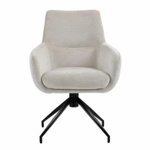 Conor Fabric Swivel Dining Armchair, Beige by Blissful Nest, a Dining Chairs for sale on Style Sourcebook