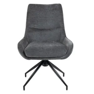 Conor Fabric Swivel Dining Chair, Anthracite by Blissful Nest, a Dining Chairs for sale on Style Sourcebook