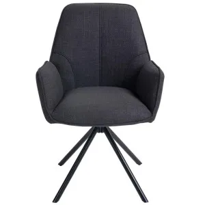 Spring Fabric Swivel Dining Chair, Set of 2, Charcoal by Blissful Nest, a Dining Chairs for sale on Style Sourcebook