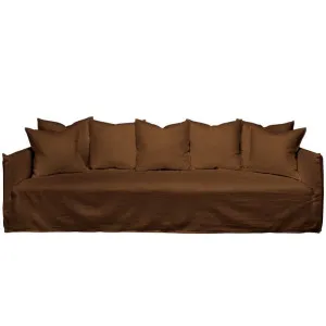 Como Linen Sofa Cocoa - 3.5 Seater by James Lane, a Sofas for sale on Style Sourcebook