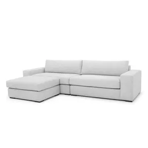 Vera 3 Seater Fabric Sofa with Movable Chaise - Light Texture Grey by Interior Secrets - AfterPay Available by Interior Secrets, a Sofas for sale on Style Sourcebook