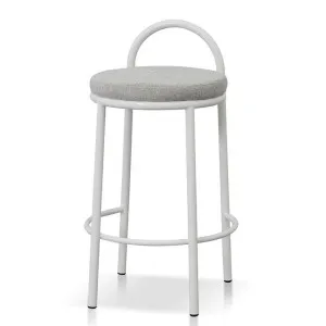 Ex Display - Mclean 63cm White Frame Bar Stool - Coastal Light Grey by Interior Secrets - AfterPay Available by Interior Secrets, a Bar Stools for sale on Style Sourcebook