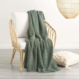 Renee Taylor Lenni Cotton Knitted Forest Throw by null, a Throws for sale on Style Sourcebook