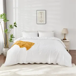 Linenova Pre-Washed White Quilt Cover Set by null, a Quilt Covers for sale on Style Sourcebook