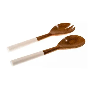 Sellia 2 Piece Resin Handled Mango Wood Salad Server Set by Casa Uno, a Cutlery for sale on Style Sourcebook
