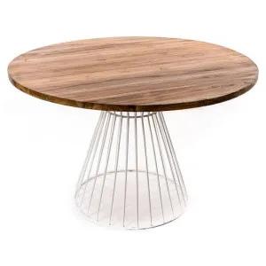 Mares Teak & Iron Indoor / Outdoor Round Dining Table, 120cm by Casa Sano, a Dining Tables for sale on Style Sourcebook