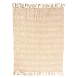 Layla Textured Cotton Throw, 130x170cm, Ivory by Casa Uno, a Throws for sale on Style Sourcebook