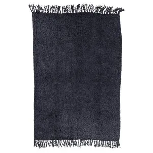 Braidia Woven Throw, 130x170cm, Midnight Blue by Casa Sano, a Throws for sale on Style Sourcebook