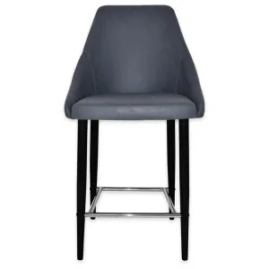 Stockholm Commercial Grade Pelle Fabric Counter Stool, Metal Leg, Navy / Black by Eagle Furn, a Bar Stools for sale on Style Sourcebook