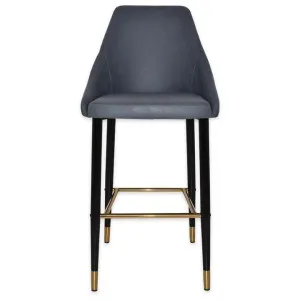 Stockholm Commercial Grade Pelle Fabric Bar Stool, Metal Leg, Navy / Black Brass by Eagle Furn, a Bar Stools for sale on Style Sourcebook