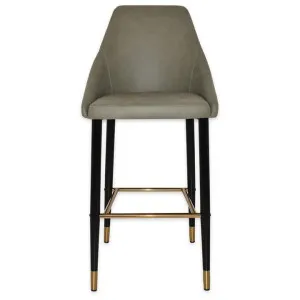 Stockholm Commercial Grade Pelle Fabric Bar Stool, Metal Leg, Sage / Black Brass by Eagle Furn, a Bar Stools for sale on Style Sourcebook