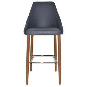 Stockholm Commercial Grade Pelle Fabric Bar Stool, Metal Leg, Navy / Light Oak by Eagle Furn, a Bar Stools for sale on Style Sourcebook