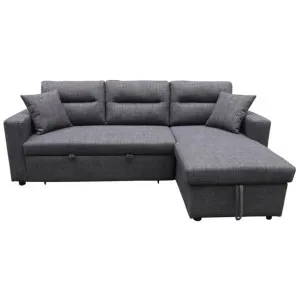 Karla Fabric Pull-out Corner Sofa Bed, Charcoal by Winsun Furniture, a Sofa Beds for sale on Style Sourcebook