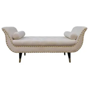 Arya Velvet Fabric Sleigh Bed End Bench, Pearl by Winsun Furniture, a Benches for sale on Style Sourcebook