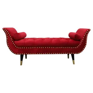 Arya Velvet Fabric Sleigh Bed End Bench, Ruby by Winsun Furniture, a Benches for sale on Style Sourcebook