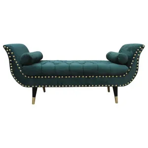 Arya Velvet Fabric Sleigh Bed End Bench, Emerald by Winsun Furniture, a Benches for sale on Style Sourcebook