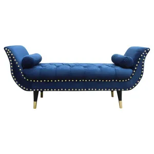 Arya Velvet Fabric Sleigh Bed End Bench, Sapphire by Winsun Furniture, a Benches for sale on Style Sourcebook