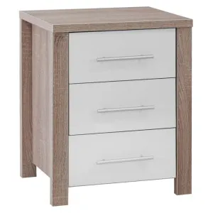 Cue Bedside Table, Light Oak / White by EBT Furniture, a Bedside Tables for sale on Style Sourcebook