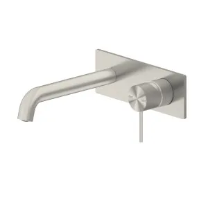 Nero Mecca Wall Basin Mixer 230mm Spout Brushed Nickel by Nero Tapware, a Bathroom Taps & Mixers for sale on Style Sourcebook