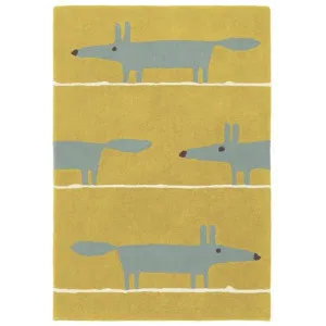 Scion Mr Fox Hand Tufted Designer Wool Rug, 180x120cm, Mustard by Scion, a Kids Rugs for sale on Style Sourcebook