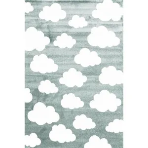 Piccolo Clouds Turkish Made Kids Rug, 160x230cm, Teal by Phrear Rugs, a Kids Rugs for sale on Style Sourcebook