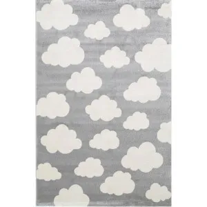 Piccolo Clouds Turkish Made Kids Rug, 120x170cm, Grey by Phrear Rugs, a Kids Rugs for sale on Style Sourcebook