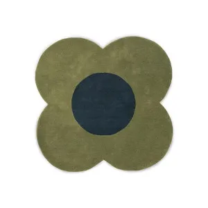 Orla Kiely Flower Hand Tufted Designer Round Wool Rug, 200cm, Forest by Orla Kiely, a Kids Rugs for sale on Style Sourcebook