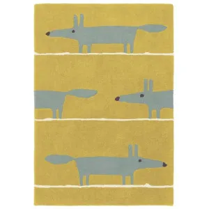 Scion Mr Fox Hand Tufted Designer Wool Rug, 150x90cm, Mustard by Scion, a Kids Rugs for sale on Style Sourcebook