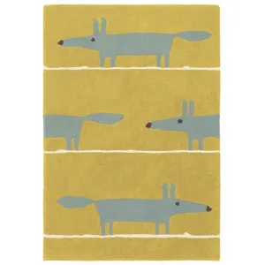 Scion Mr Fox Hand Tufted Designer Wool Rug, 200x140cm, Mustard by Scion, a Kids Rugs for sale on Style Sourcebook