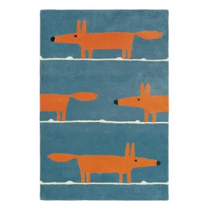 Scion Mr. Fox Hand Tufted Designer Wool Rug, 150x90cm, Denim by Scion, a Kids Rugs for sale on Style Sourcebook