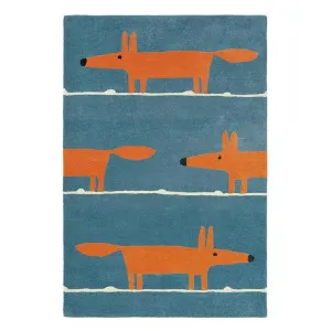 Scion Mr. Fox Hand Tufted Designer Wool Rug, 180x120cm, Denim by Scion, a Kids Rugs for sale on Style Sourcebook