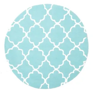 Journee Trellis Kids Round Rug, 150cm, Soft Blue by Rug Culture, a Kids Rugs for sale on Style Sourcebook