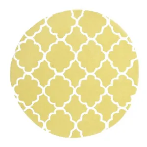 Journee Trellis Kids Round Rug, 150cm, Yellow by Rug Culture, a Kids Rugs for sale on Style Sourcebook
