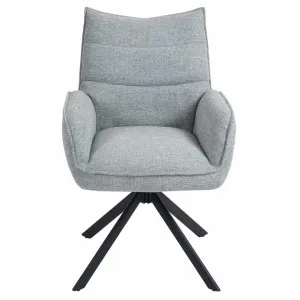 Abel Fabric Swivel Dining Armchair, Set of 2, Silver Grey by Blissful Nest, a Dining Chairs for sale on Style Sourcebook
