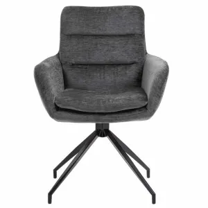 Frank Fabric Swivel Dining Armchair, Set of 2, Anthracite by Blissful Nest, a Dining Chairs for sale on Style Sourcebook