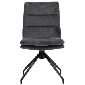 Frank Fabric Swivel Dining Chair, Set of 2, Anthracite by Blissful Nest, a Dining Chairs for sale on Style Sourcebook